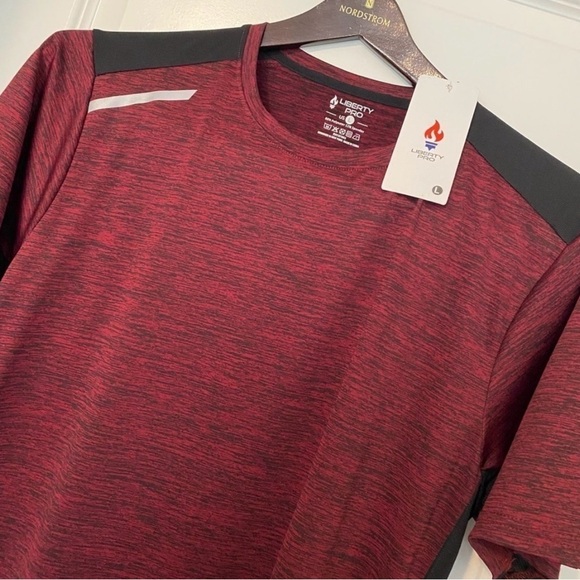 NEW Workout Liberty Pro Dri-Fit Burgundy Athletic T-Shirt -LRG - Picture 11 of 12